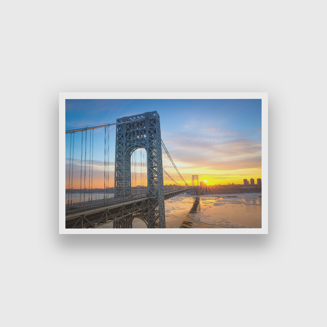 George Washington Bridge Wall Painting 3 : 2 Horizontal Premium Wall Art Canvas by MeriDeewar