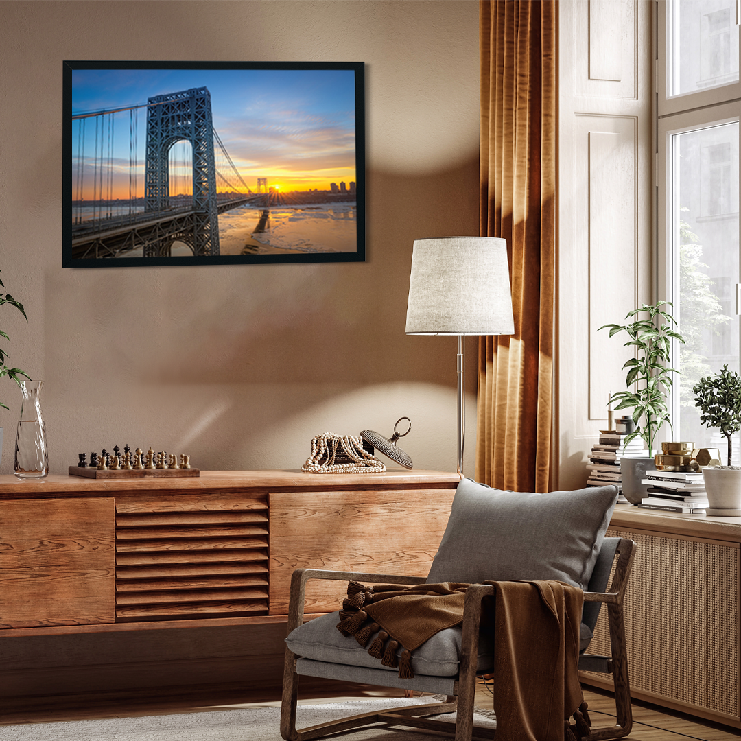 George Washington Bridge Wall Painting 3 : 2 Horizontal Premium Wall Art Canvas by MeriDeewar
