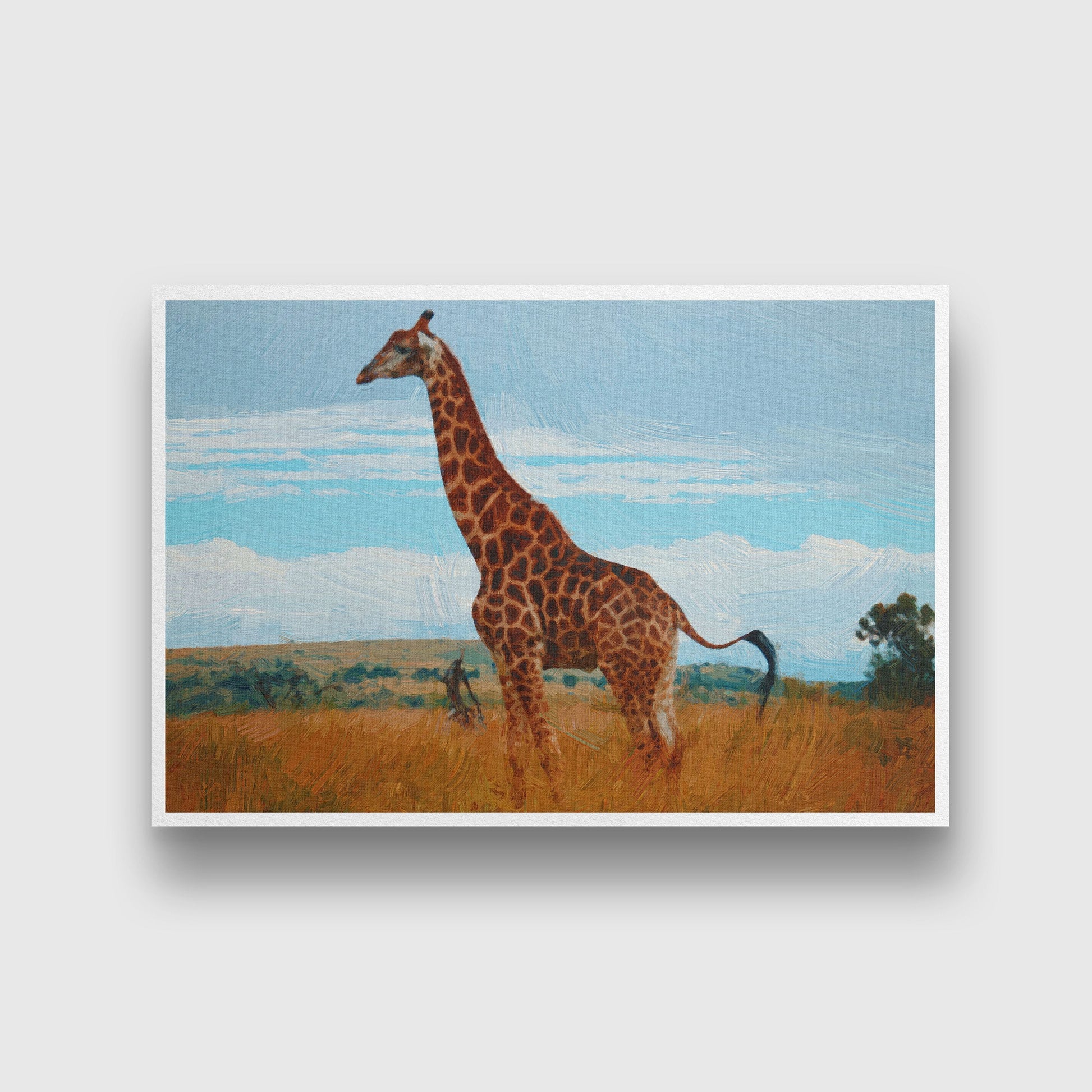 Giraffe Painting - Meri Deewar 2 : 3 Vertical Premium Wall Art Canvas by MeriDeewar