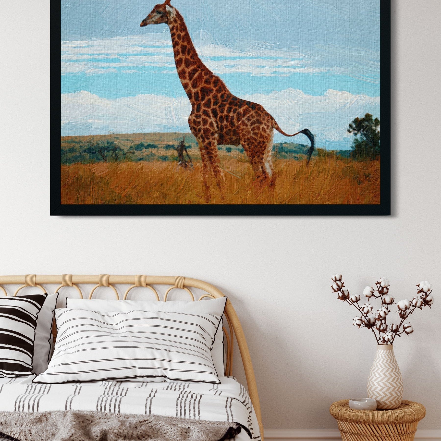 Giraffe Painting - Meri Deewar 2 : 3 Vertical Premium Wall Art Canvas by MeriDeewar