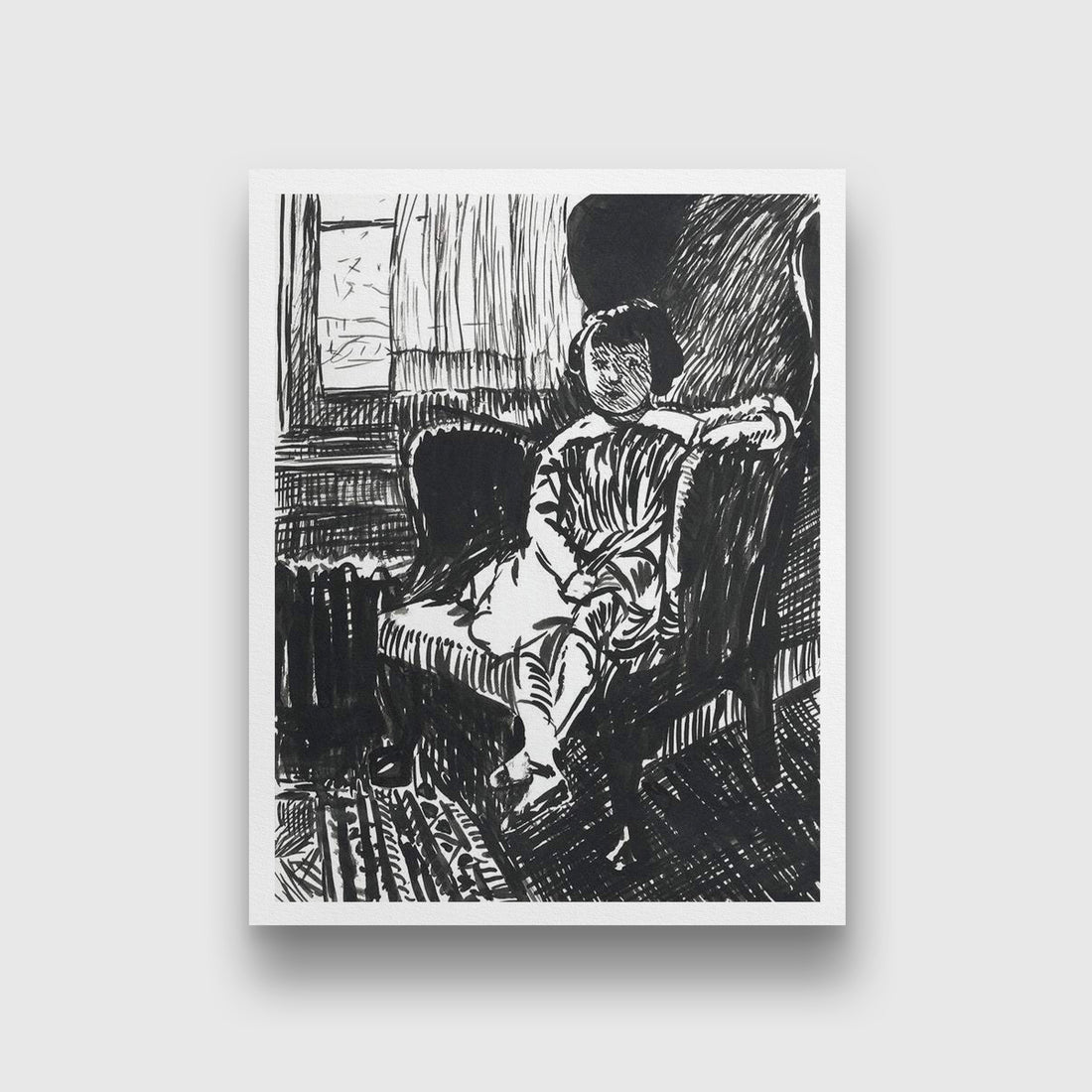 Girl Seated in Chair Henry Lyman Saÿen Painting - Meri Deewar 3 : 4 Vertical Premium Wall Art Canvas by MeriDeewar