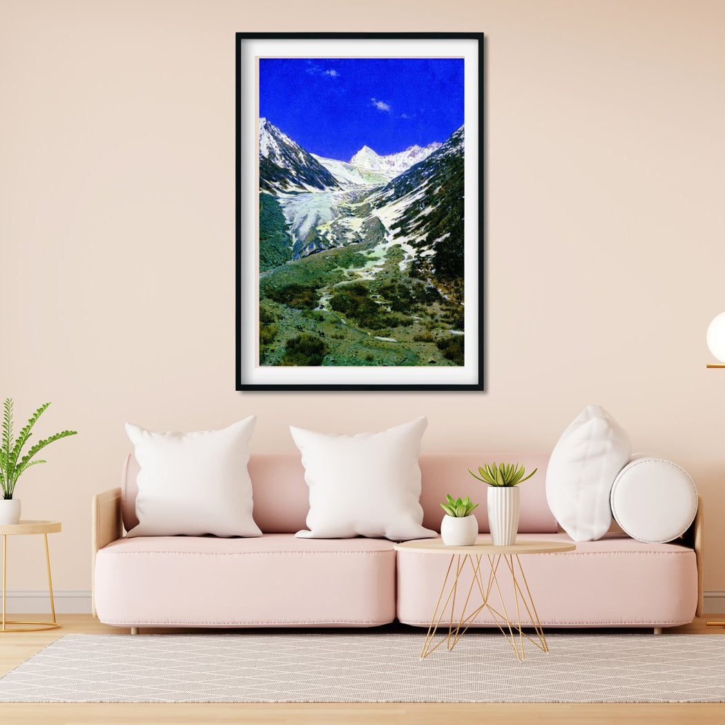 Glacier on the way from kashmir to ladakh Painting - Meri Deewar 2 : 3 Vertical Premium Wall Art Canvas by MeriDeewar