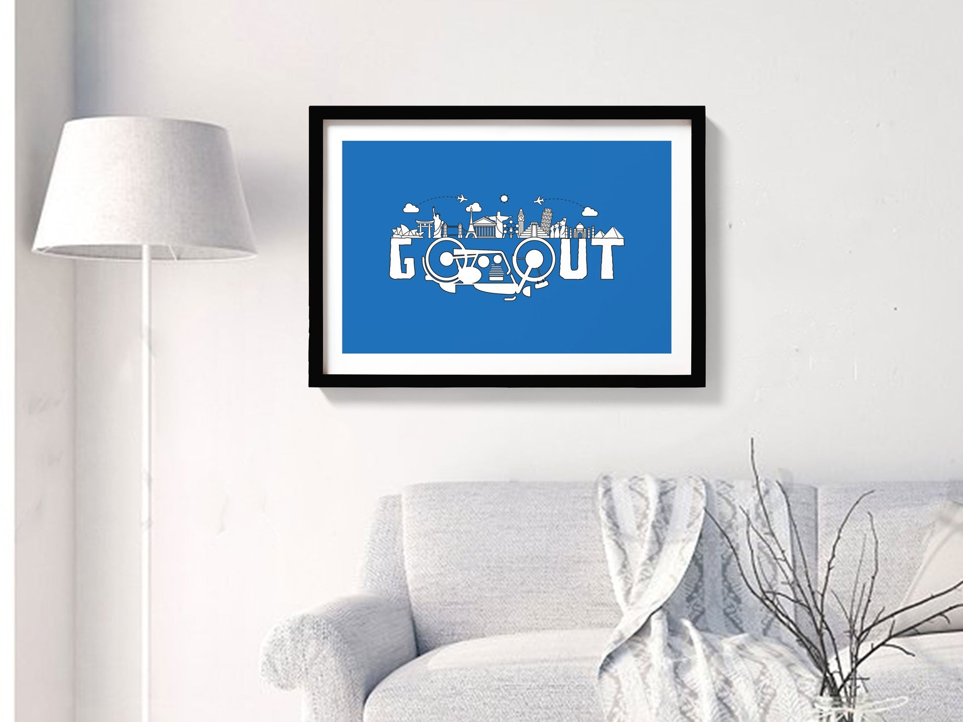 Go Out Doodle poster Poster A3 / Poster Premium Wall Art Canvas by MeriDeewar