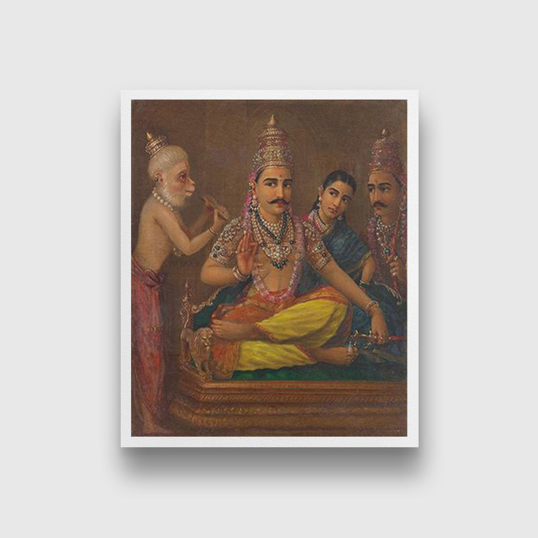 God Ram, Sita, Hanuman and Laxman  Painting - Meri Deewar 4 :5 Vertical Premium Wall Art Canvas by MeriDeewar