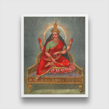 Goddess Bhuvaneshvari Painting 4 :5 Vertical Premium Wall Art Canvas by MeriDeewar