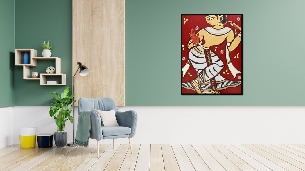 Gopi Painting - Meri Deewar 3 : 4 Vertical Premium Wall Art Canvas by MeriDeewar