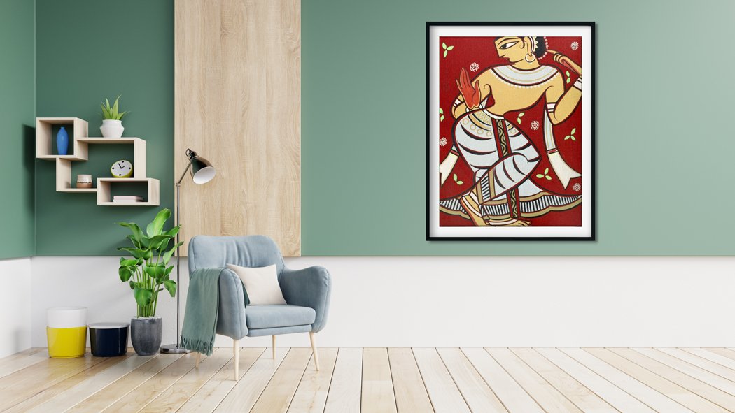 Gopi Painting - Meri Deewar 3 : 4 Vertical Premium Wall Art Canvas by MeriDeewar