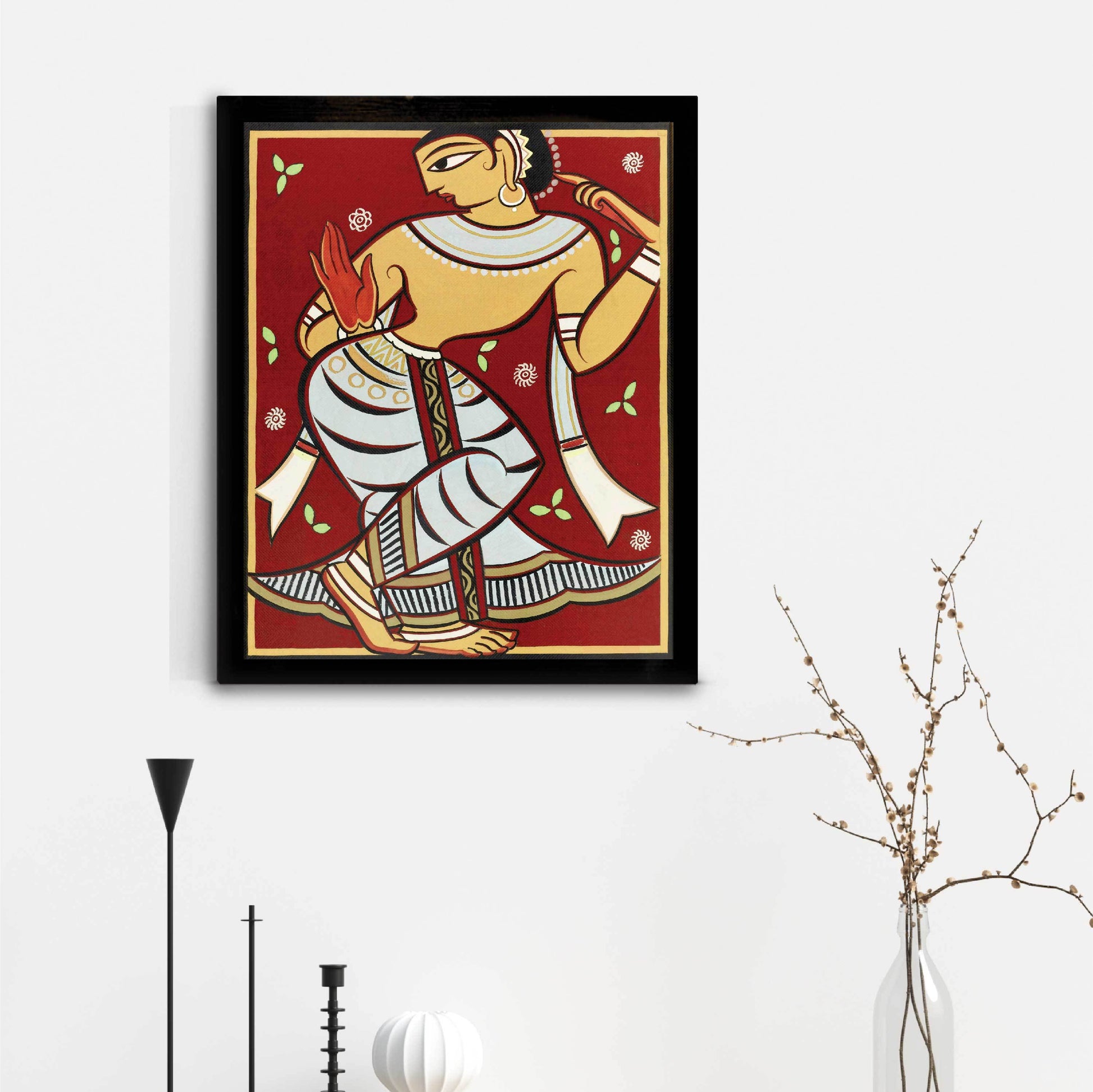 Gopi Painting - Meri Deewar 3 : 4 Vertical Premium Wall Art Canvas by MeriDeewar