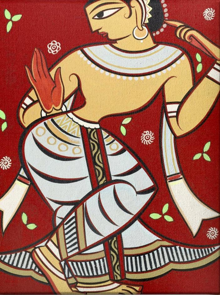 Gopi Painting - Meri Deewar 3 : 4 Vertical Premium Wall Art Canvas by MeriDeewar