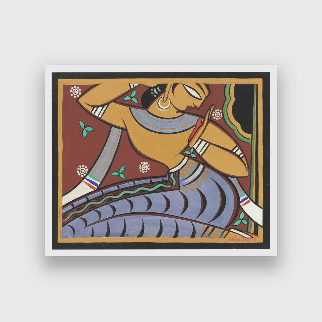 Gopini Dancing Painting 3 : 4 Vertical Premium Wall Art Canvas by MeriDeewar