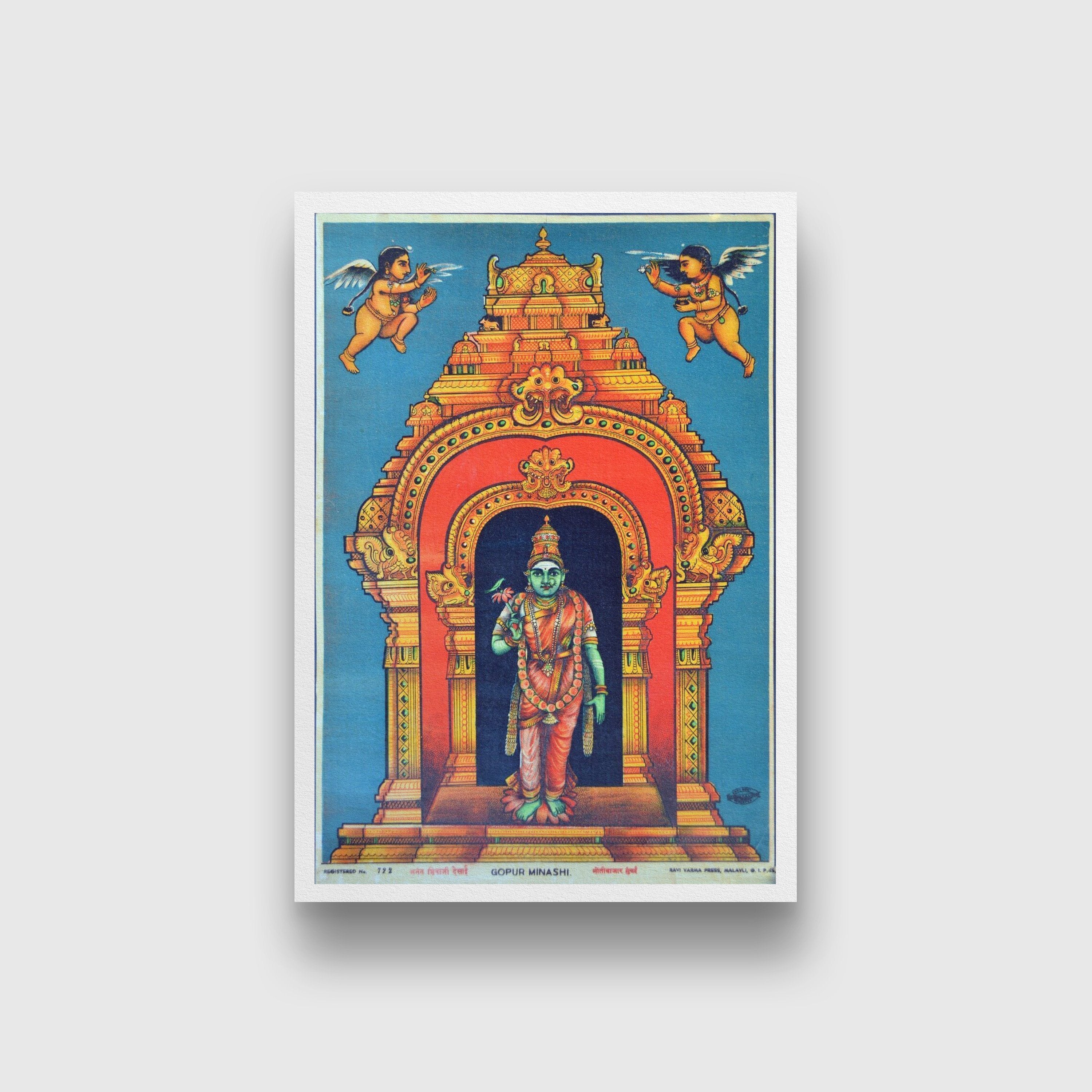 Gopur Minashi Painting Made by Raja Ravi Varma-Meri Deewar 2 : 3 Vertical Premium Wall Art Canvas by MeriDeewar