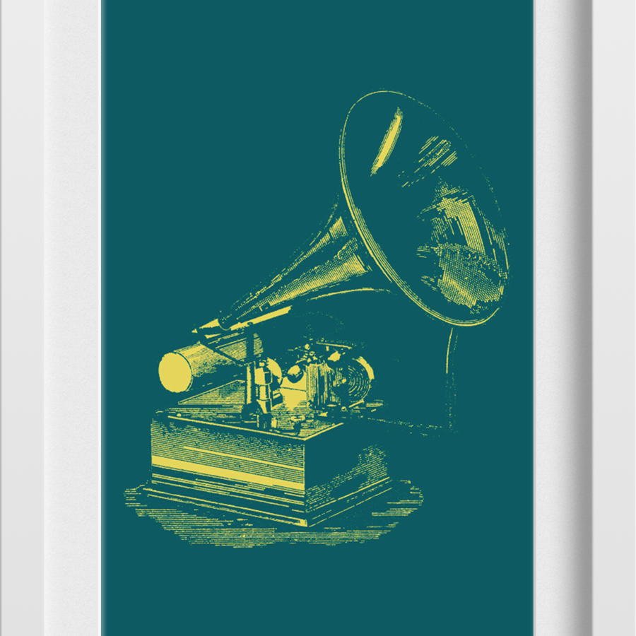 Gramophone Vintage Painting - Meri Deewar 2 : 3 Vertical Premium Wall Art Canvas by MeriDeewar