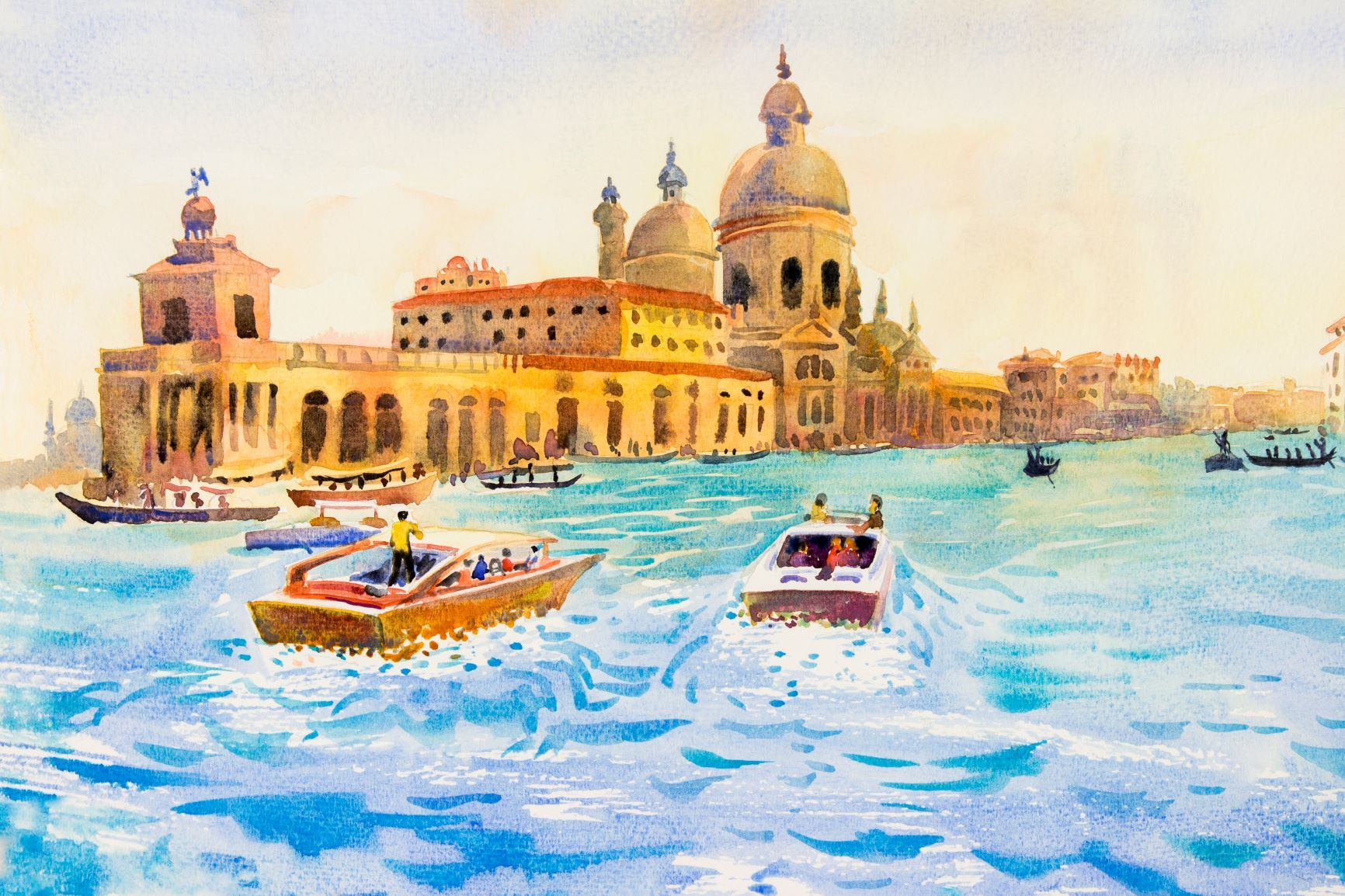 Grand Canal Venice Painting - Meri Deewar 3 : 2 Horizontal Premium Wall Art Canvas by MeriDeewar