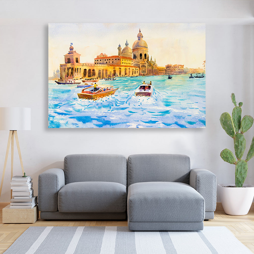Grand Canal Venice Painting - Meri Deewar 3 : 2 Horizontal Premium Wall Art Canvas by MeriDeewar