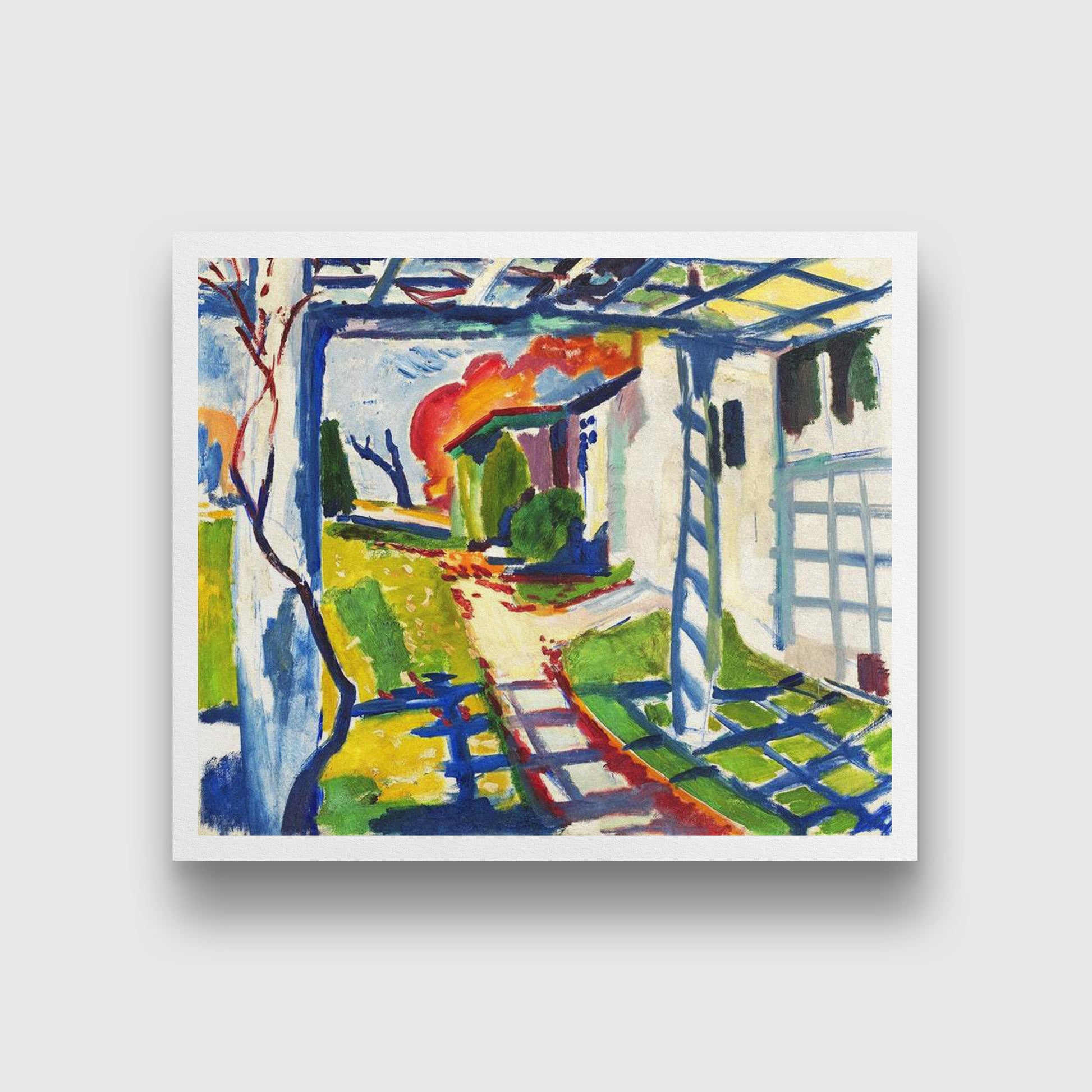 Grape Arbor Painting - MeriDeewar 6 : 5 Horizontal Premium Wall Art Canvas by MeriDeewar