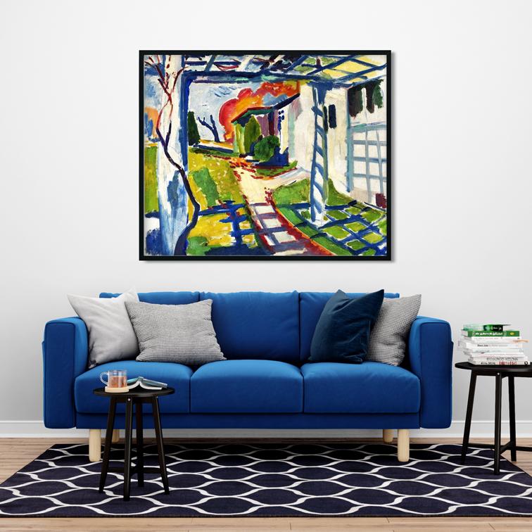 Grape Arbor Painting - MeriDeewar 6 : 5 Horizontal Premium Wall Art Canvas by MeriDeewar