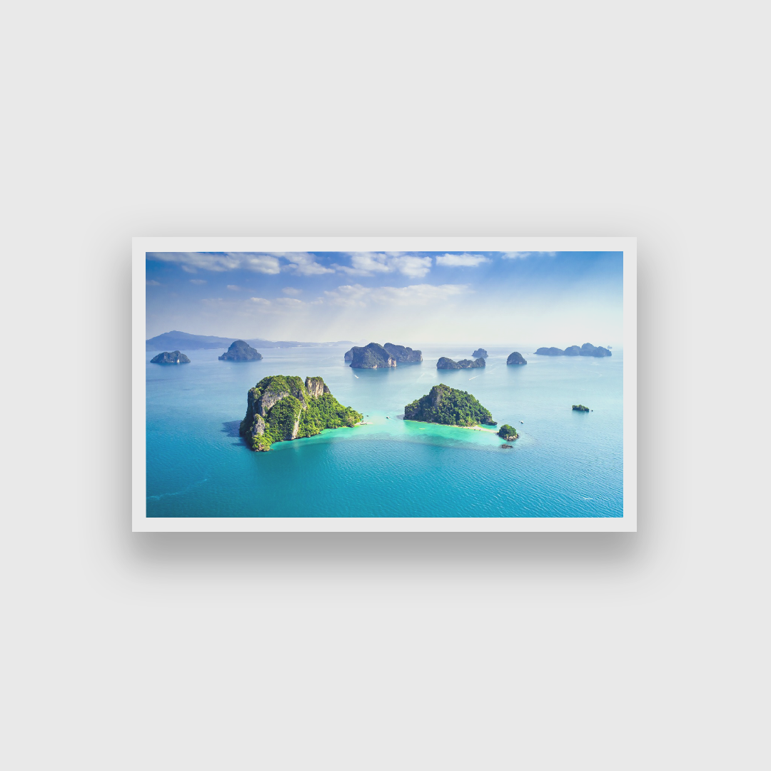 Green Lush Tropical Island Phuket Wall Painting 4 : 3 Horizontal Premium Wall Art Canvas by MeriDeewar