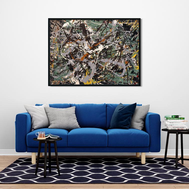 Green Silver-1949 Painting - Meri Deewar 4 : 3 Horizontal Premium Wall Art Canvas by MeriDeewar