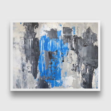 Grey Blue Abstract Paintings 4 : 3 Horizontal Premium Wall Art Canvas by MeriDeewar