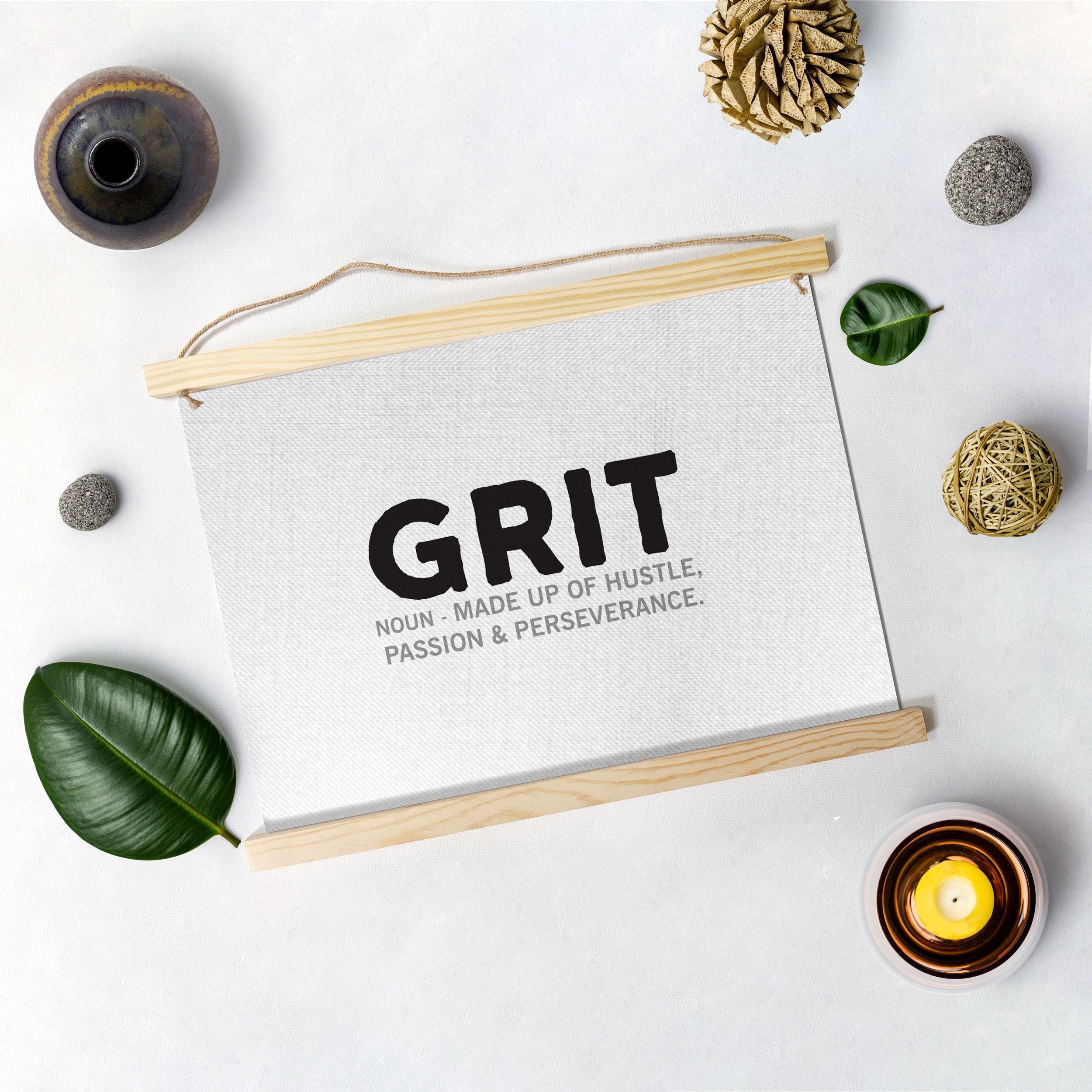 Grit Poster Hanging Canvas Hanging Canvas Premium Wall Art Canvas by MeriDeewar