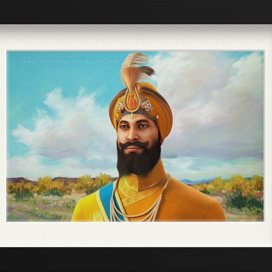 Guru Nanak Ji Painting - Meri Deewar 3 : 2 Horizontal Premium Wall Art Canvas by MeriDeewar