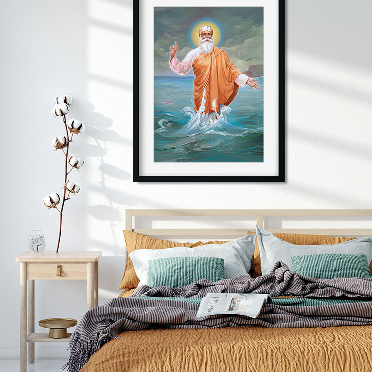 Guru Nanak Ji Painting 3 : 4.2 Vertical Premium Wall Art Canvas by MeriDeewar