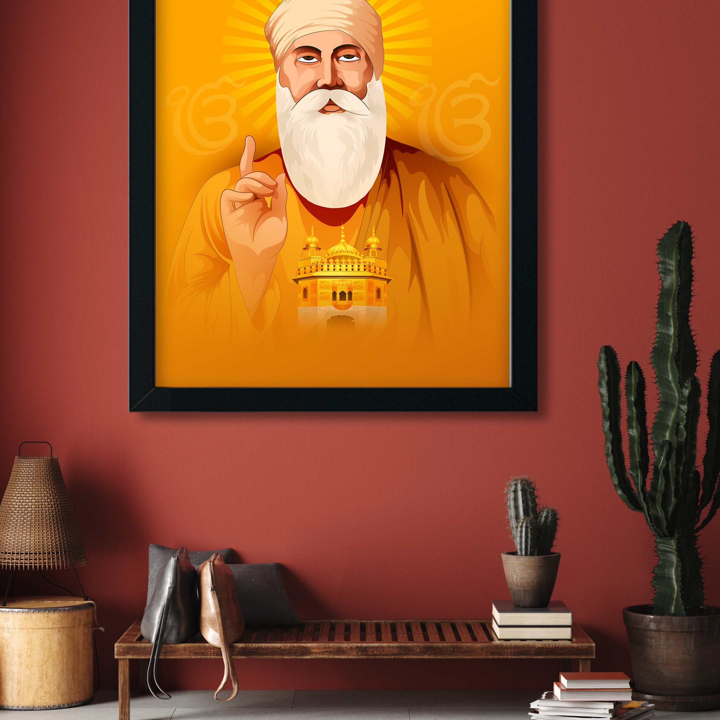 Guru Nanak Ji Painting 3 : 4 Vertical Premium Wall Art Canvas by MeriDeewar