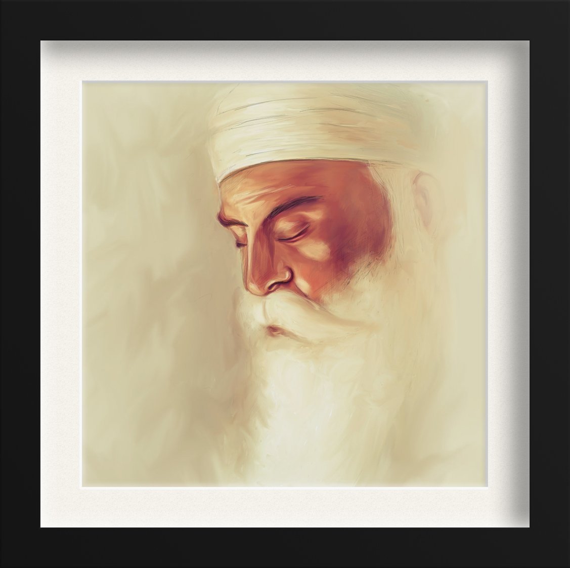 Gurunanak ji  Artwork Painting - Meri Deewar 1 : 1 Square Premium Wall Art Canvas by MeriDeewar
