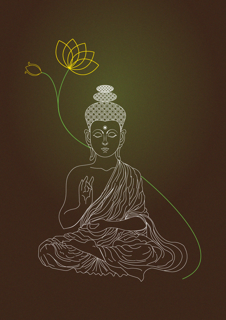 Gutam budhha painting 3 : 4.2 Vertical Premium Wall Art Canvas by MeriDeewar