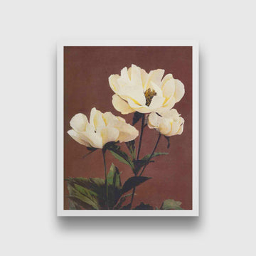 Hærdaceous Peony painting 4 :5 Vertical Premium Wall Art Canvas by MeriDeewar