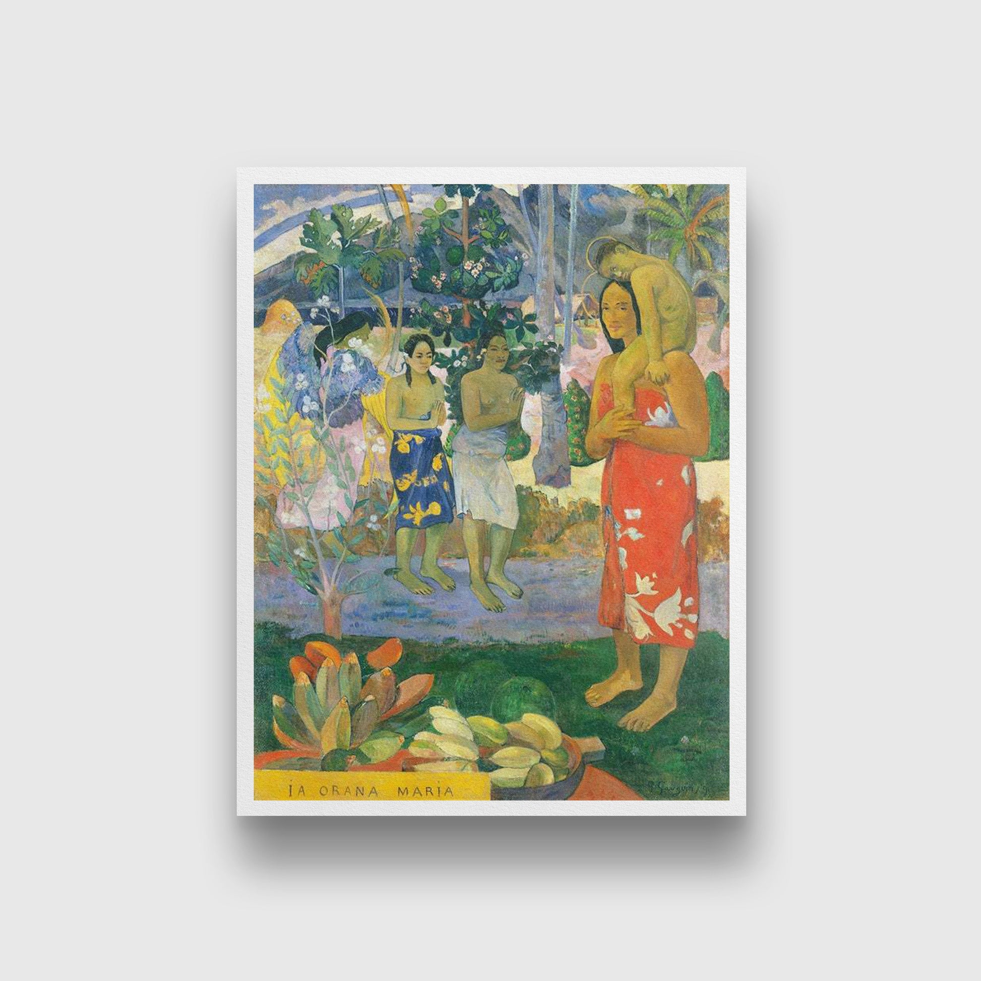 Hail Mary (Ia Orana Maria) by Paul Gauguin Painting - Meri Deewar 3 : 4 Vertical Premium Wall Art Canvas by MeriDeewar