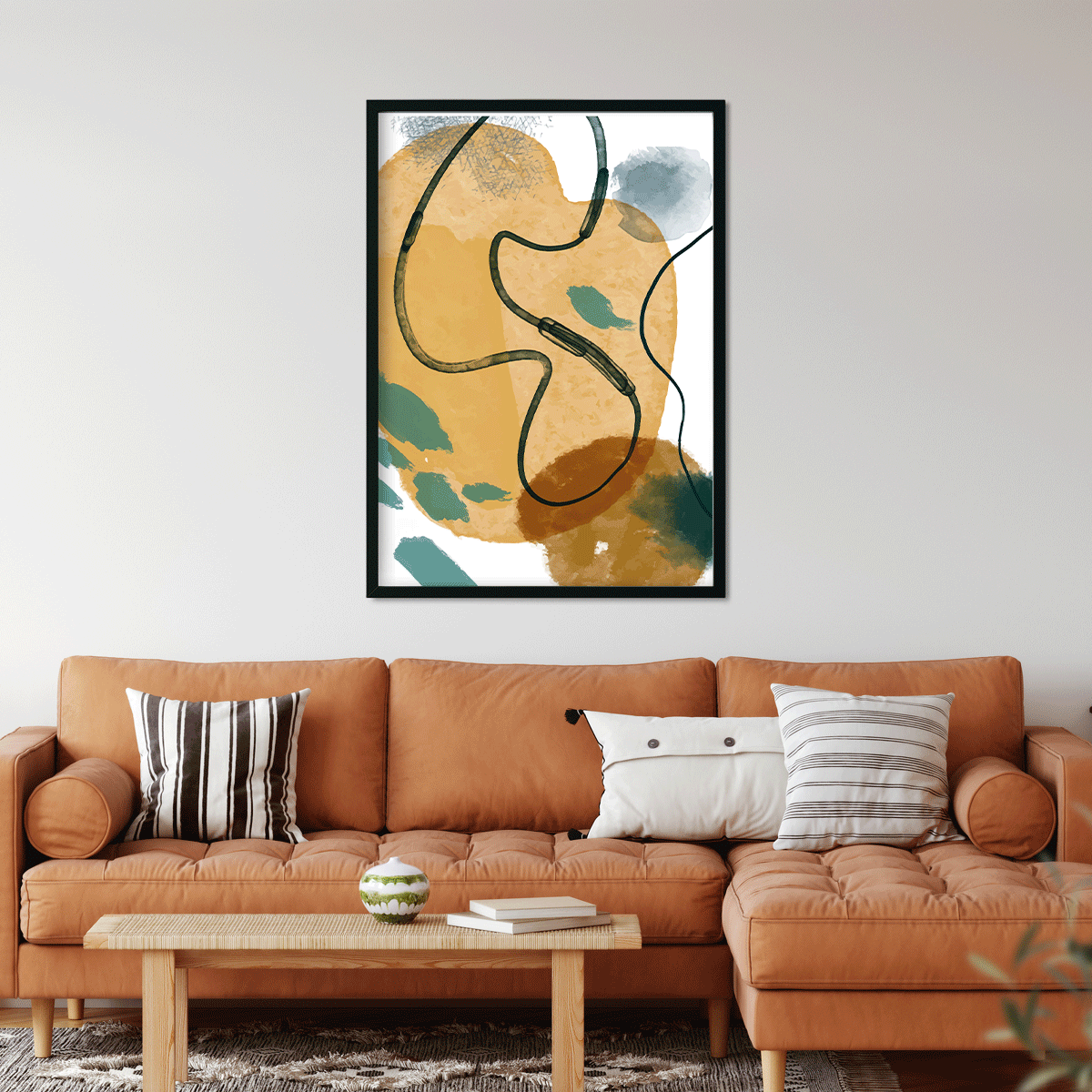 Hand drawn abstract Painting 4 X 5.5 Vertical Premium Wall Art Canvas by MeriDeewar