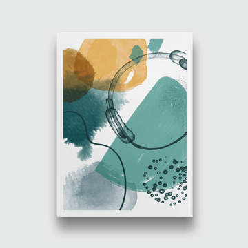Hand drawn abstract shapes Painting 4 X 5.5 Vertical Premium Wall Art Canvas by MeriDeewar