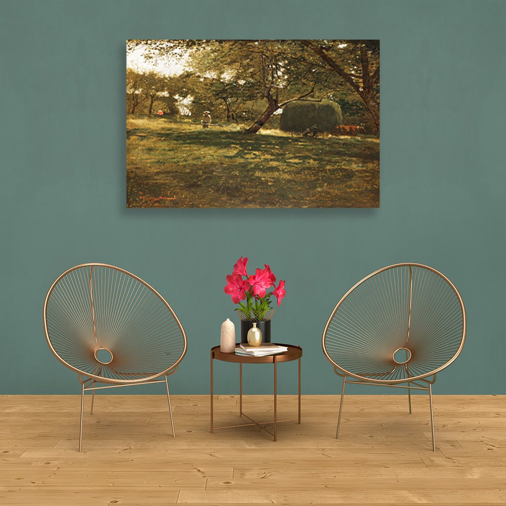 Harvest Scene painting - Meri Deewar 3 : 2 Horizontal Premium Wall Art Canvas by MeriDeewar