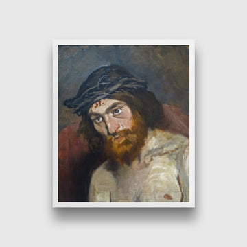 head of Christ Painting - Meri Deewar 1 : 1 Square Premium Wall Art Canvas by MeriDeewar