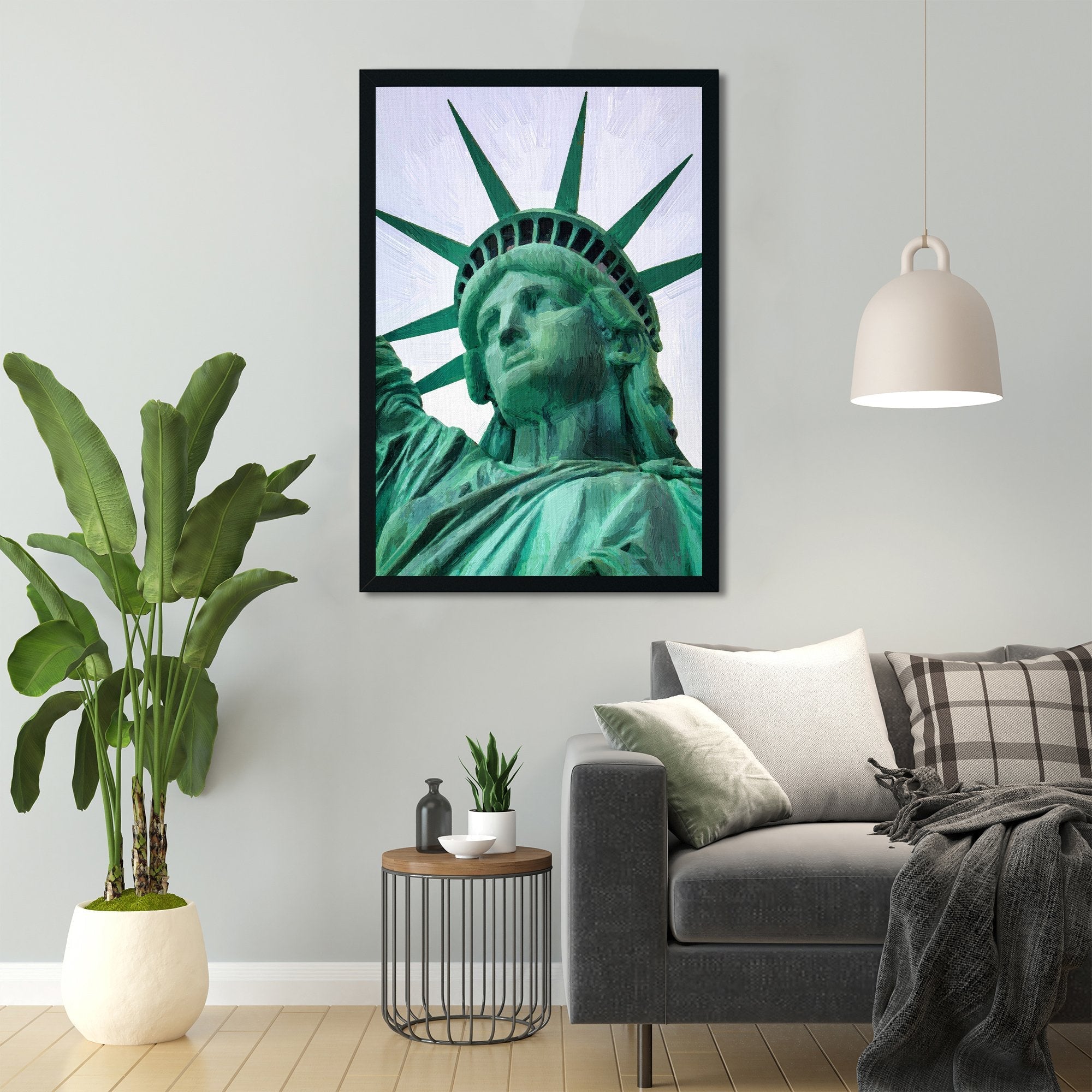 Head of Statue of Liberty Painting - Meri Deewar 2 : 3 Vertical Premium Wall Art Canvas by MeriDeewar