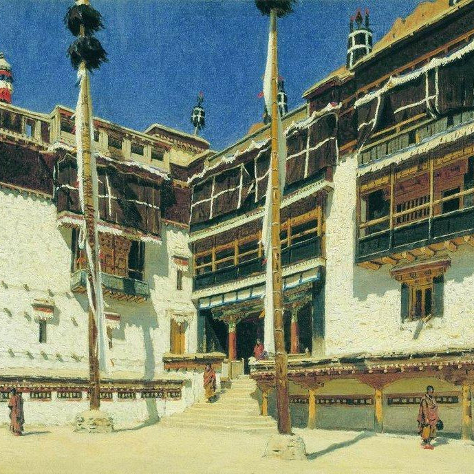 hemis monastery in ladakh Painting - Meri Deewar 3 : 2 Horizontal Premium Wall Art Canvas by MeriDeewar
