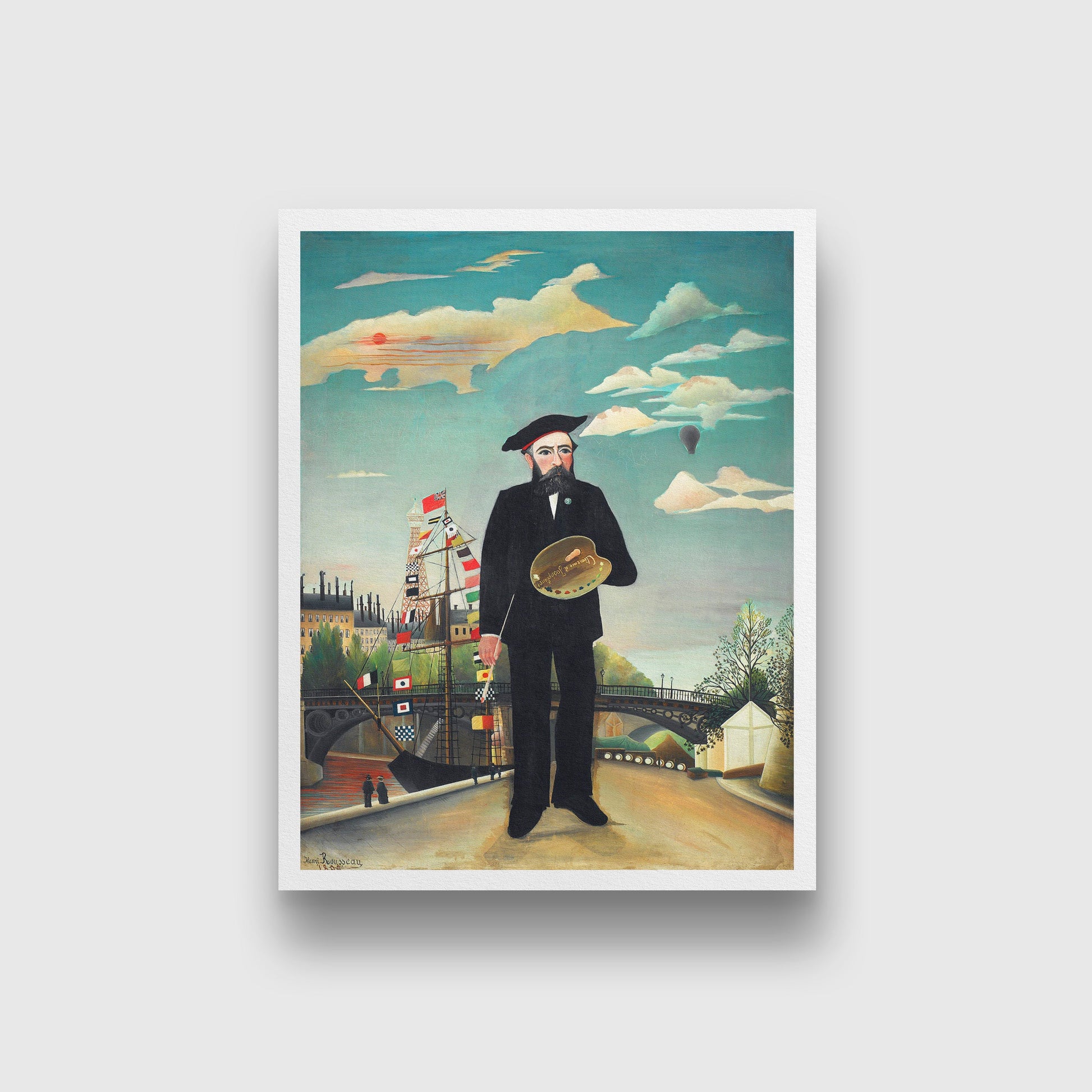 Henri Rousseaus Myself Portrait Painting - Meri Deewar 4 :5 Vertical Premium Wall Art Canvas by MeriDeewar