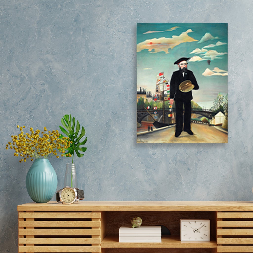 Henri Rousseaus Myself Portrait Painting - Meri Deewar 4 :5 Vertical Premium Wall Art Canvas by MeriDeewar