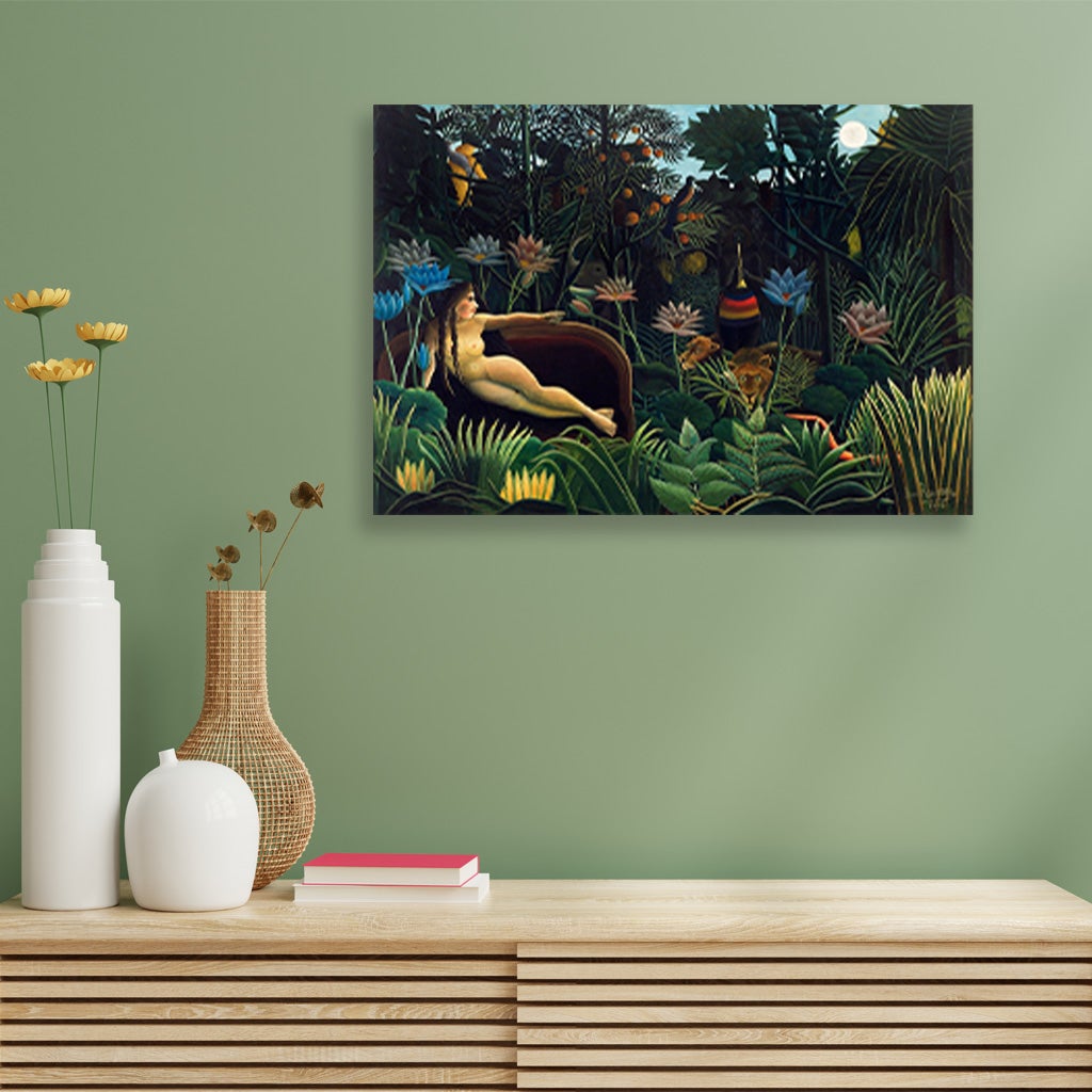 Henri Rousseaus The Dream Painting - Meri Deewar 3 : 2 Horizontal Premium Wall Art Canvas by MeriDeewar