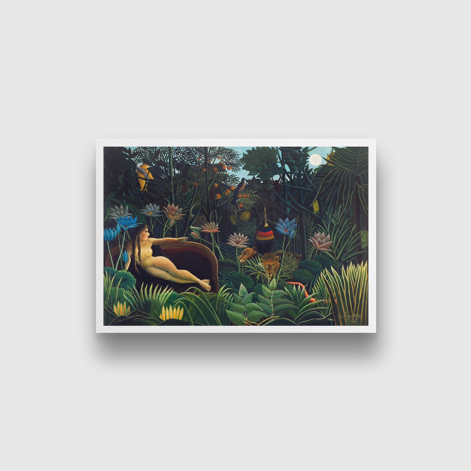 Henri Rousseaus The Dream Painting - Meri Deewar 3 : 2 Horizontal Premium Wall Art Canvas by MeriDeewar