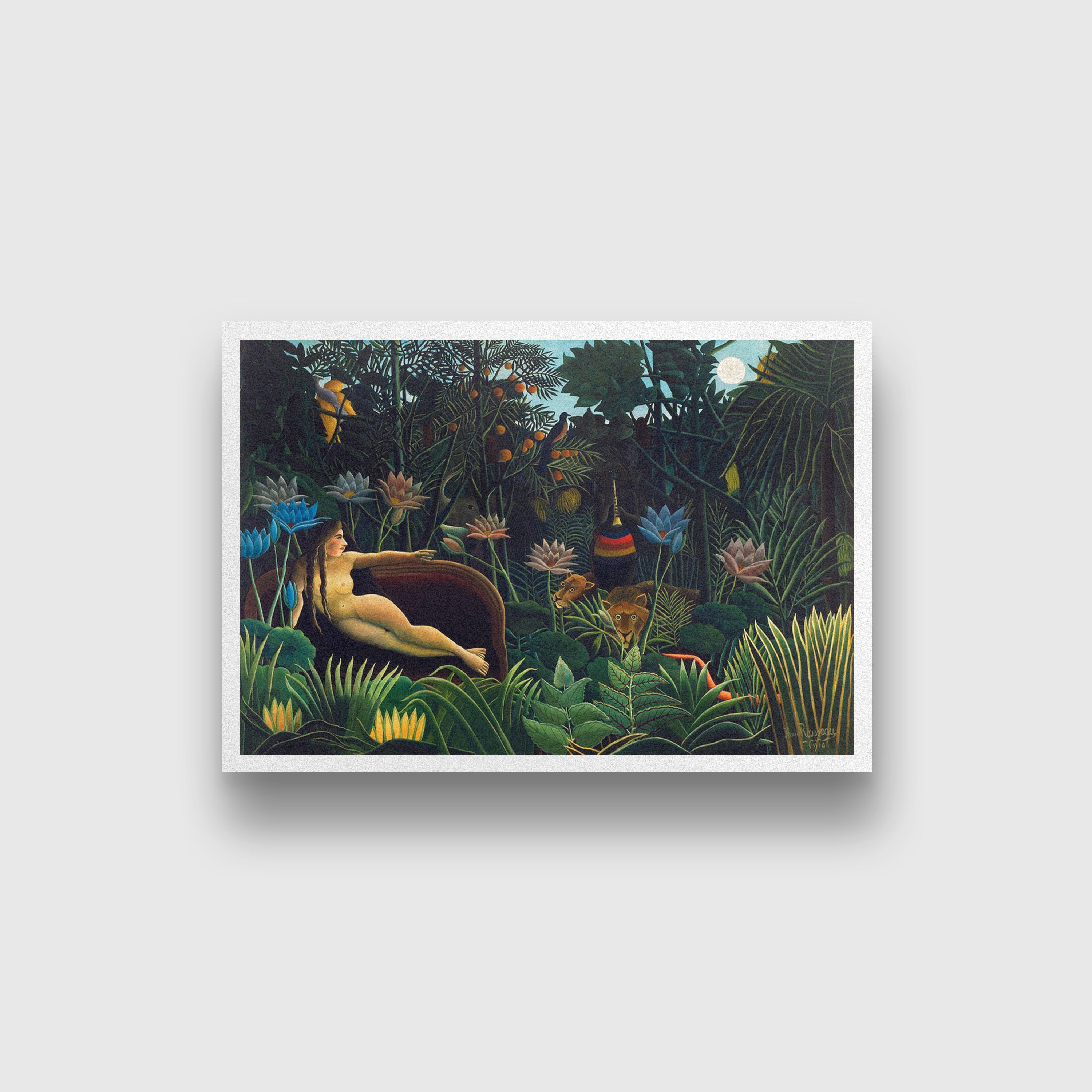 Henri Rousseaus The Dream Painting - Meri Deewar 3 : 2 Horizontal Premium Wall Art Canvas by MeriDeewar