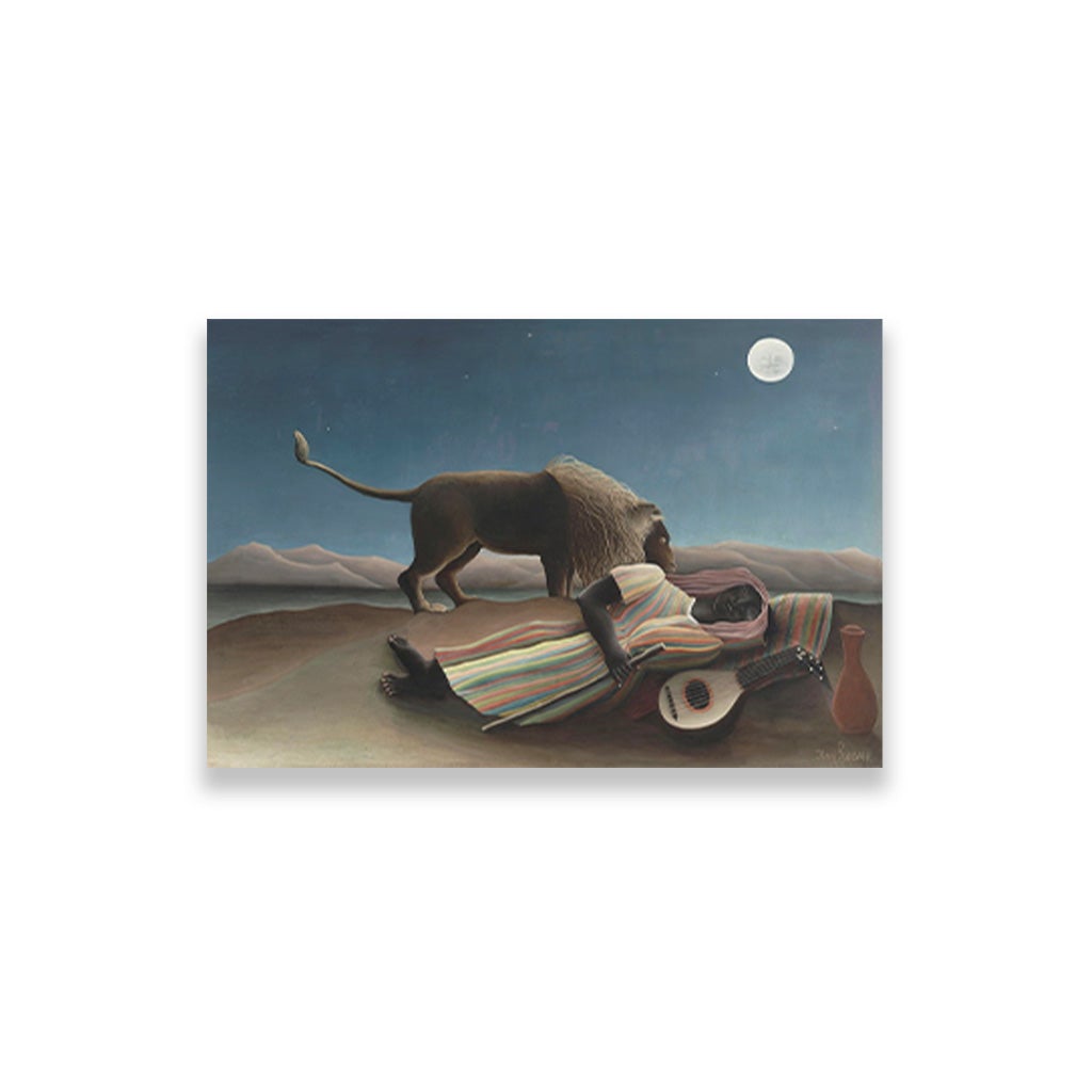 Henri Rousseaus The Sleeping Gypsy Painting - Meri Deewar 3 : 2 Horizontal Premium Wall Art Canvas by MeriDeewar