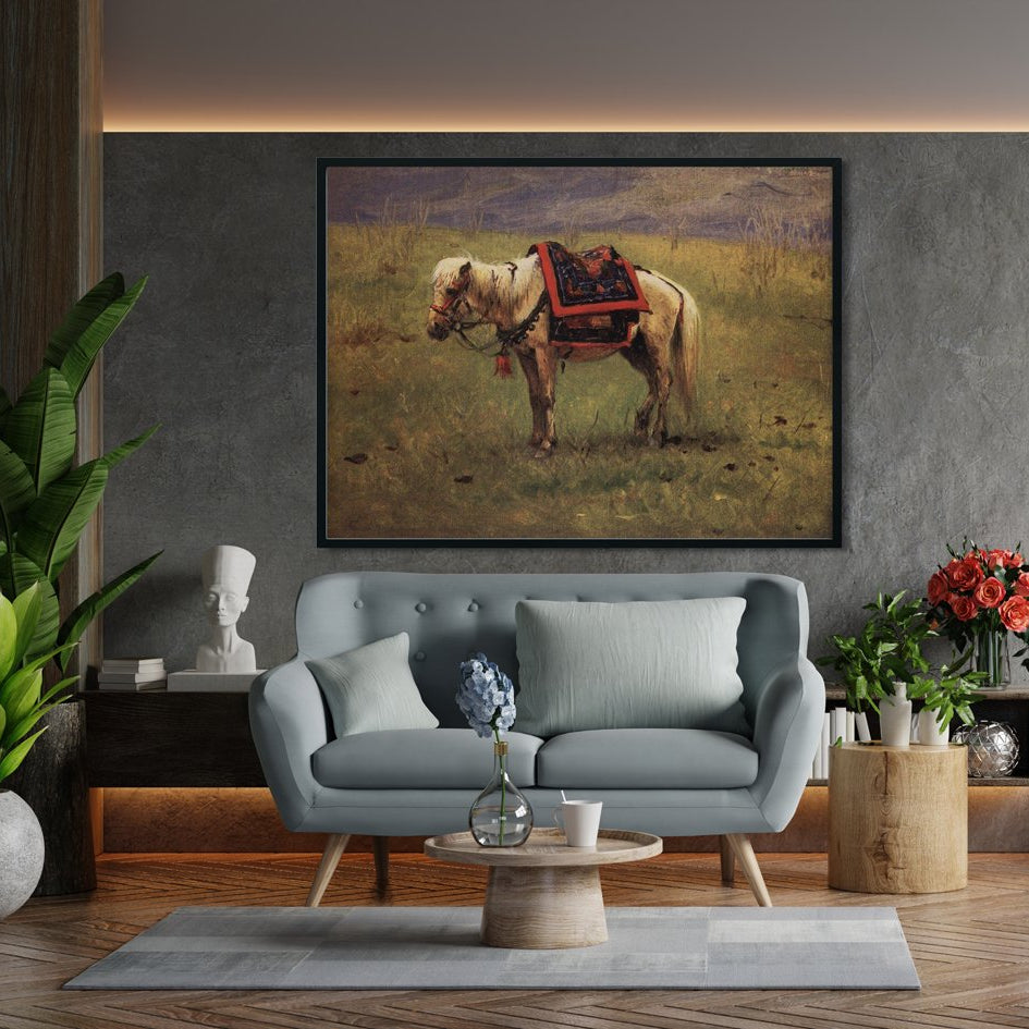 Himalayan ponies Painting - Meri Deewar 4 : 3 Horizontal Premium Wall Art Canvas by MeriDeewar