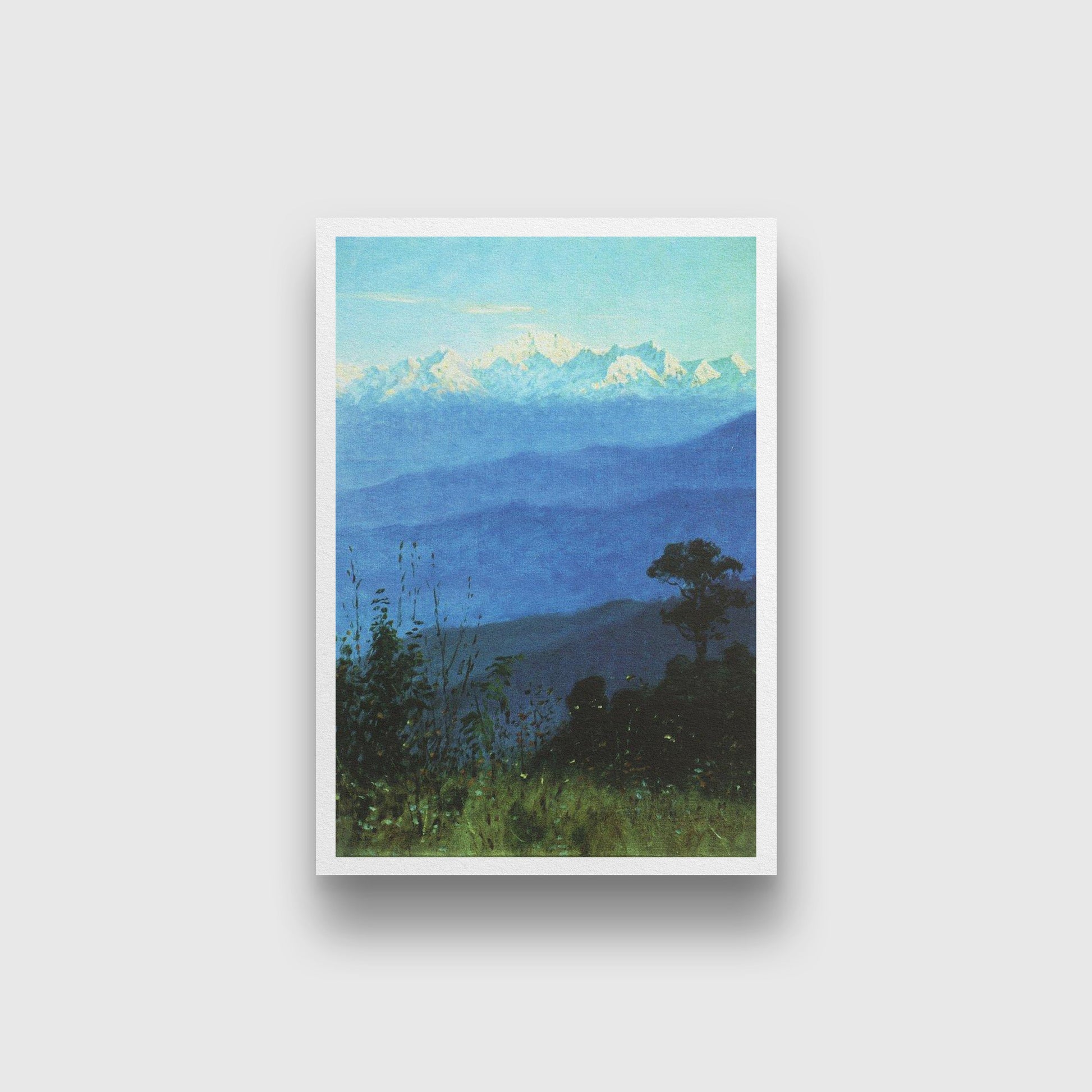 Himalayas in the evening Painting - Meri Deewar 2 : 3 Vertical Premium Wall Art Canvas by MeriDeewar