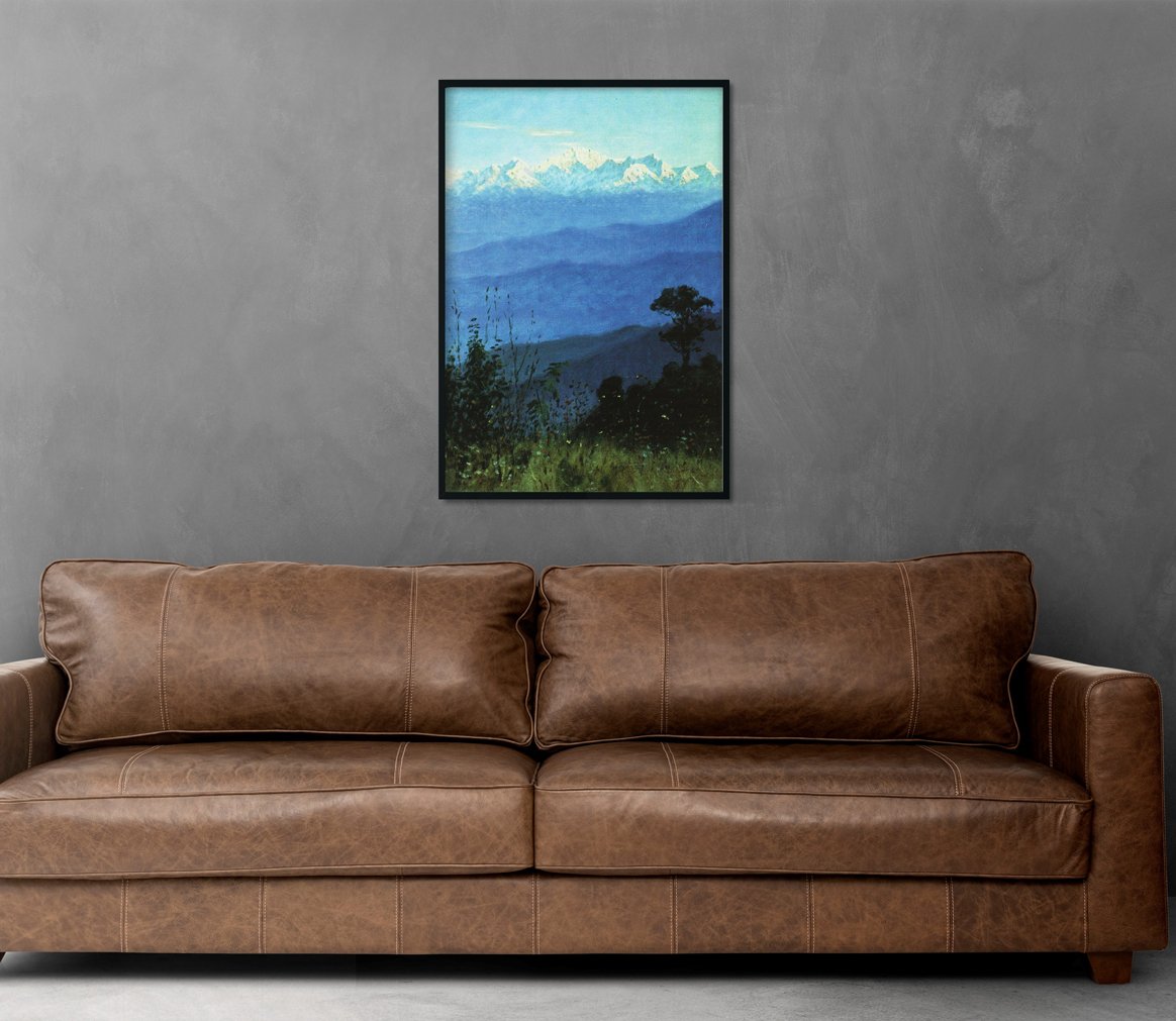 Himalayas in the evening Painting - Meri Deewar 2 : 3 Vertical Premium Wall Art Canvas by MeriDeewar