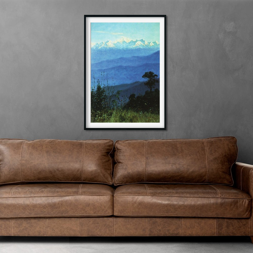 Himalayas in the evening Painting - Meri Deewar 2 : 3 Vertical Premium Wall Art Canvas by MeriDeewar