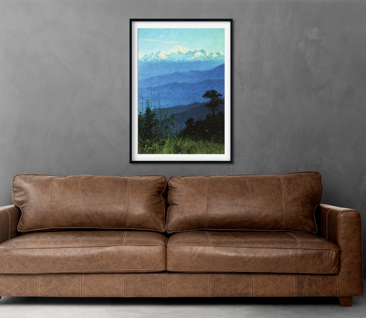 Himalayas in the evening Painting - Meri Deewar 2 : 3 Vertical Premium Wall Art Canvas by MeriDeewar
