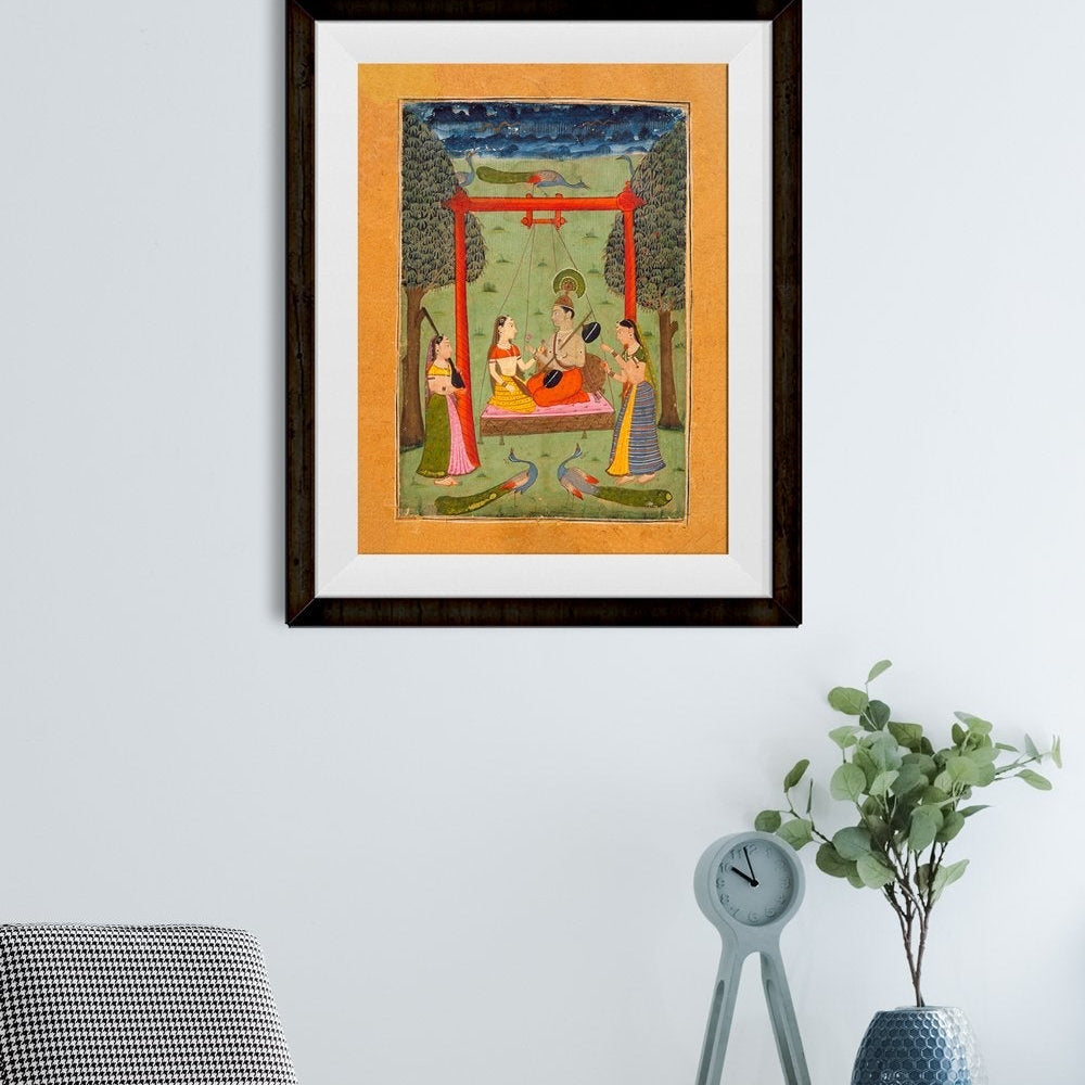 Hindola Raga, Folio from a Ragamala (Garland of Melodies) Painting - Meri Deewar 3 : 4 Vertical Premium Wall Art Canvas by MeriDeewar