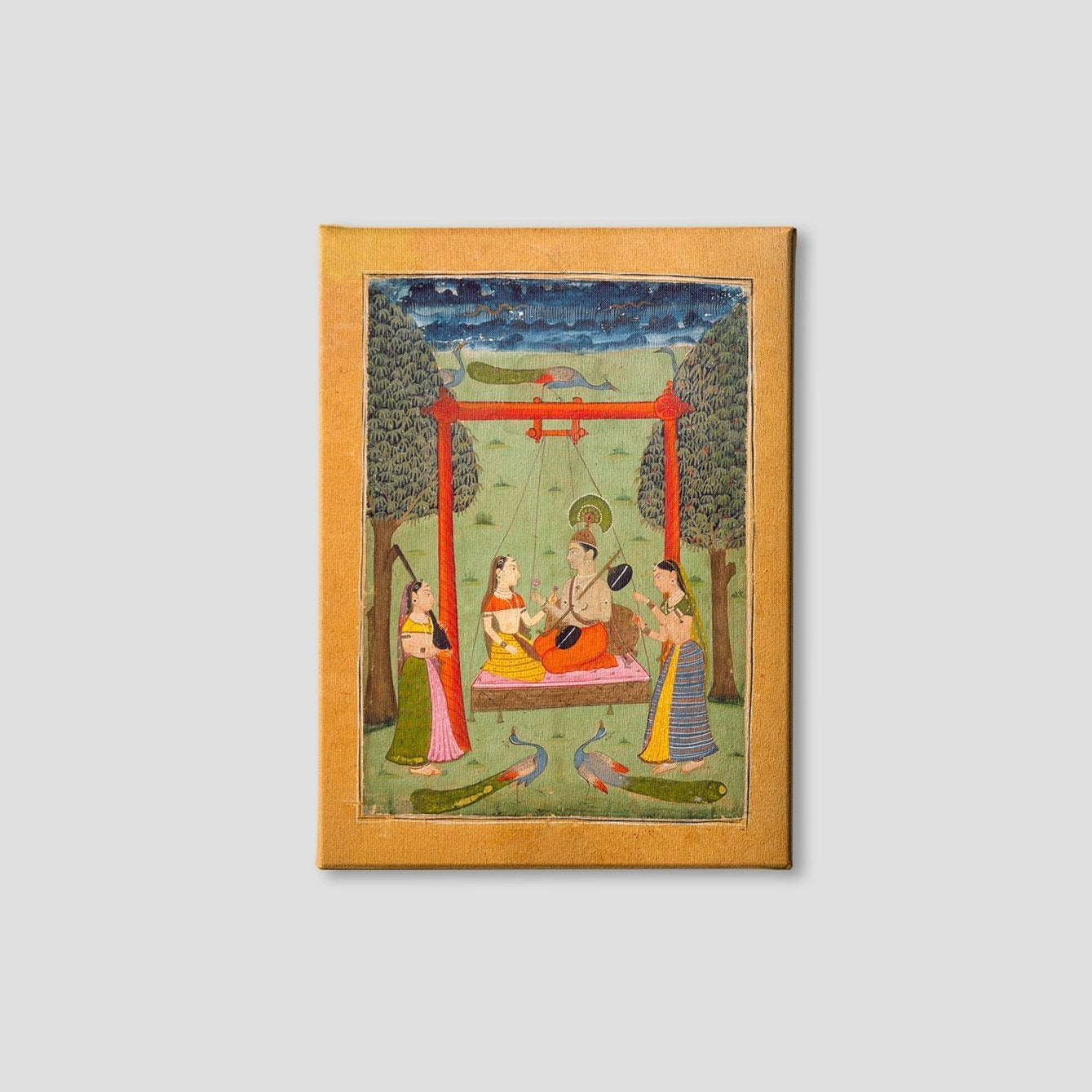 Hindola Raga, Folio from a Ragamala (Garland of Melodies) Painting - Meri Deewar 3 : 4 Vertical Premium Wall Art Canvas by MeriDeewar